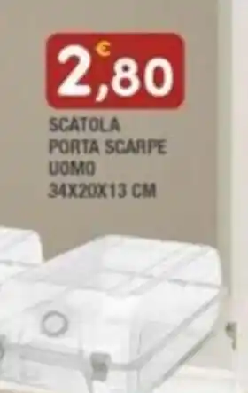 SCATOLA PORTA SCARPE UOMO 34X20X13 CM