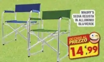 Maury's MAURY'S SEDIA REGISTA IN ALLUMINIO BLU/VERDE offerta