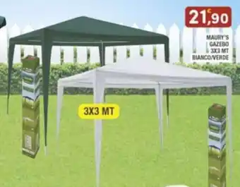 MAURY'S GAZEBO 3X3 MT BIANCO/VERDE
