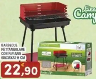 BARBECUE RETTANGOLARE CON RIPIANO 58X38X82 H CM