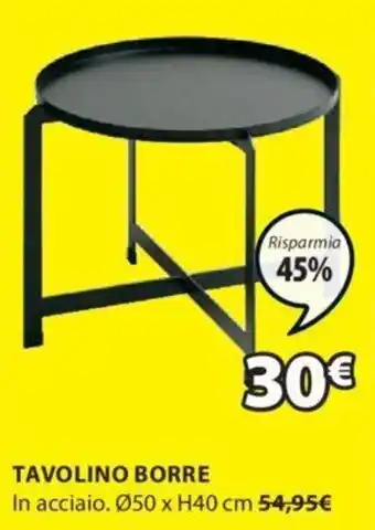 JYSK TAVOLINO BORRE In acciaio. Ø50 x H40 cm offerta