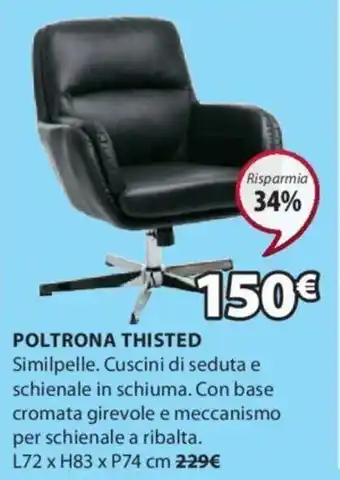 JYSK POLTRONA THISTED L72 x H83 x P74 cm offerta