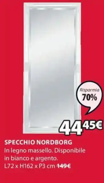 JYSK SPECCHIO NORDBORG L72 x H162 x P3 cm offerta