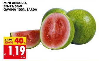 Tigros MINI ANGURIA SENZA SEMI GAVINA 100% SARDA offerta