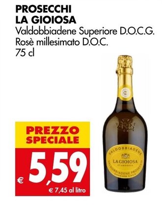Tigros PROSECCHI LA GIOIOSA 75 cl offerta