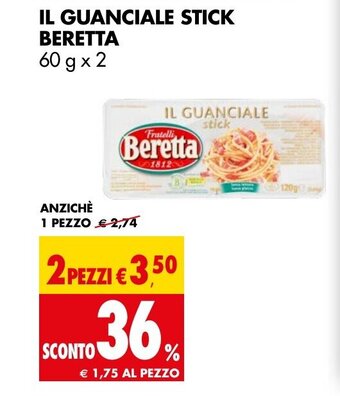Tigros IL GUANCIALE STICK BERETTA 60 g x 2 offerta