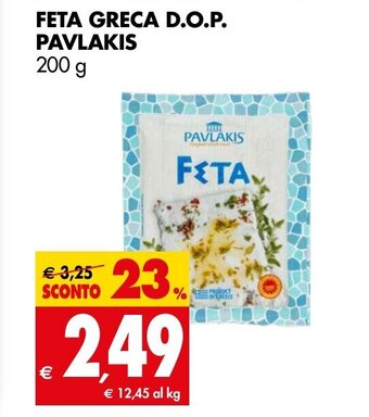 Tigros FETA GRECA D.O.P. PAVLAKIS 200 g offerta