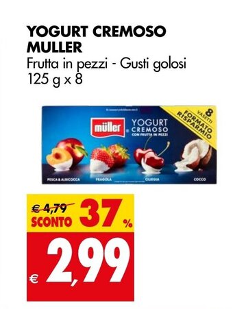 Tigros YOGURT CREMOSO MULLER 125 g x 8 offerta