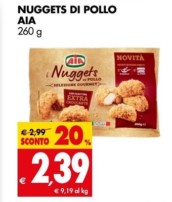 Tigros NUGGETS DI POLLO AIA 260 g offerta
