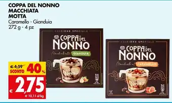Tigros COPPA DEL NONNO MACCHIATA MOTTA Caramello - Gianduia 272 g - 4 pz offerta