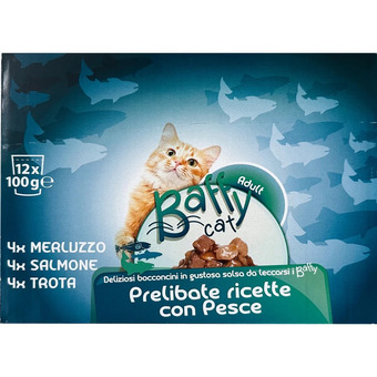 Baffy cat carne/pesce multibox 100 gr x 12