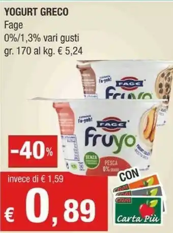 Crai Fage Yogurt Greco Al Cocco 170 G(ml) offerta