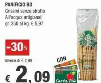 Crai Panificio bo Grissini Senza Strutto All'acqua Artigianali offerta