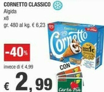 Crai Algida Cornetto Classico offerta