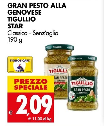 Tigros GRAN PESTO ALLA GENOVESE TIGULLIO STAR 190 g offerta
