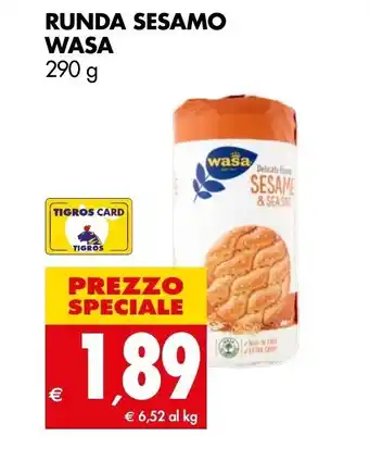 Tigros RUNDA SESAMO WASA 290 g offerta