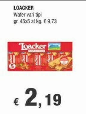 Crai Loacker Wafer offerta