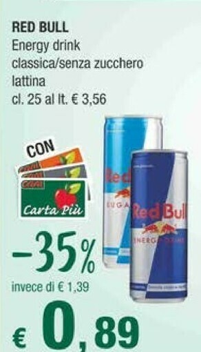 Crai Red bull Energy drink offerta
