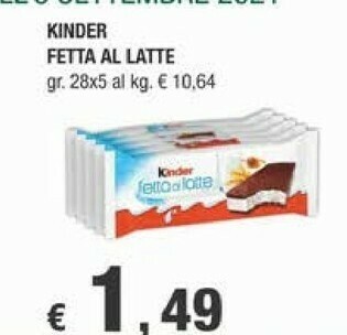 Crai Kinder fetta al latte offerta