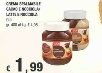 Crai Crema al cioccolato offerta