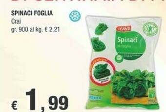 Crai Crai - Spinaci In Foglia 900 G(ml) offerta