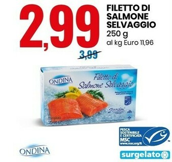 Eurospin Sole Ondina Filetto Di Salmone Selvaggio offerta