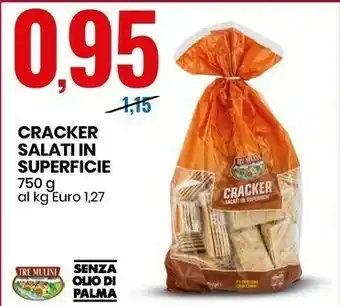 Eurospin Tre Mulini - Crackers Salati In Superficie Senza Olio di Palma offerta