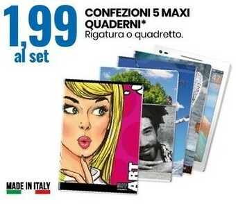 Eurospin Confezioni 5 Maxi Quaderni offerta