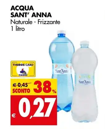 Tigros ACQUA SANT'ANNA Naturale - Frizzante 1 litro offerta