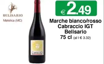 Sì con te Marche bianco/rosso Cabraccio IGT Belisario 75 cl offerta