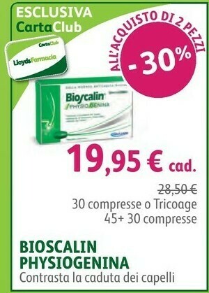 Lloyds Farmacia Giuliani Bioscalin Physiogenina offerta