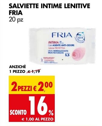 Tigros SALVIETTE INTIME LENITIVE FRIA 20 pz offerta