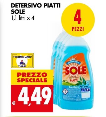 DETERSIVO PIATTI SOLE 1,1 litri x 4