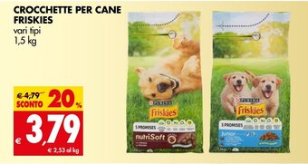 Tigros CROCCHETTE PER CANE FRISKIES vari tipi 1,5 kg offerta