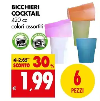 Tigros BICCHIERI COCKTAIL 420 cc colori assortiti offerta