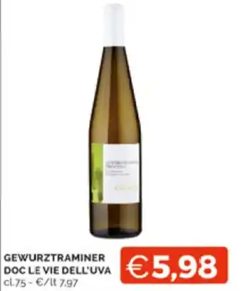 Mercatò GEWURZTRAMINER DOC LE VIE DELL'UVA cl.75 offerta