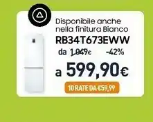 Unieuro Samsung RB34T673EWW Frigorifero Con Congelatore Libera Installazione 340 L E Bianco offerta