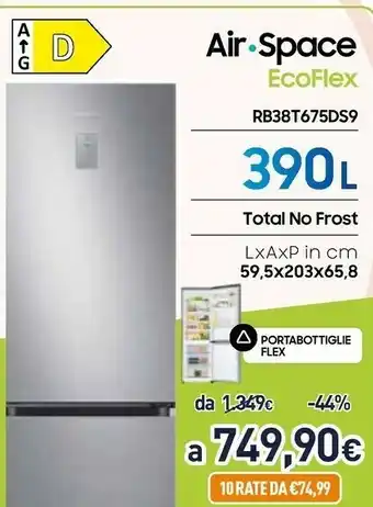 Unieuro Samsung RB38T675DS9 Frigorifero Con Congelatore Libera Installazione 385 L D Argento offerta