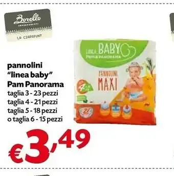 Borello Supermercati Pam Panorama Pannolini Linea Baby Maxi offerta