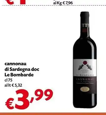 Le Bombarde Cannonau Di Sardegna DOC 750 Ml