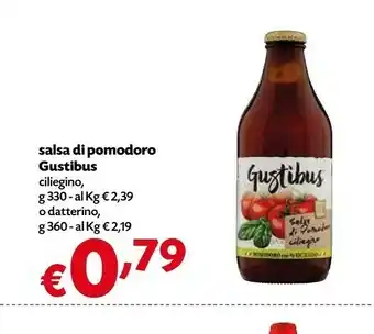 Gustibus Salsa Di Pomodoro Ciliegino 330 G