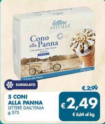 MD Discount 5 CONI ALLA PANNA LETTERE DALL'ITALIA g 375 offerta