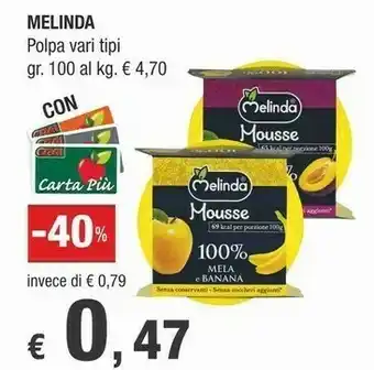 Crai Melinda Mousse 100% Mela E Amarena 100 G(ml) offerta