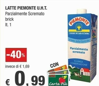 Crai Centrale del latte di torino Latte Piemonte Uht Parzialmente Scremato offerta