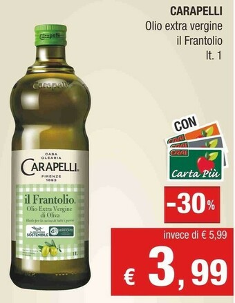 Carapelli Olio Extra Vergine Di Oliva Il Frantolio 1000 G(ml)