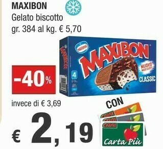 Crai Nestlè Maxibon Gelato Biscotto offerta