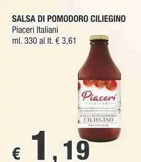 Crai Piaceri Italiani Salsa Di Pomodoro Ciliegino offerta