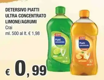 Crai Crai Detersivo Piatti Ultra Concentrato Limone offerta