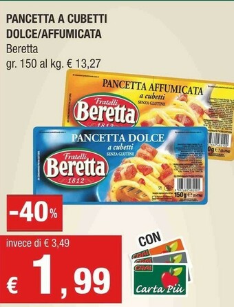 Crai Beretta Pancetta A Cubetti Dolce / Affumicata offerta