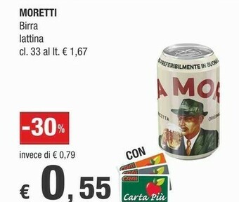 Crai Birra Moretti - Birra Moretti 330 g(ml) offerta